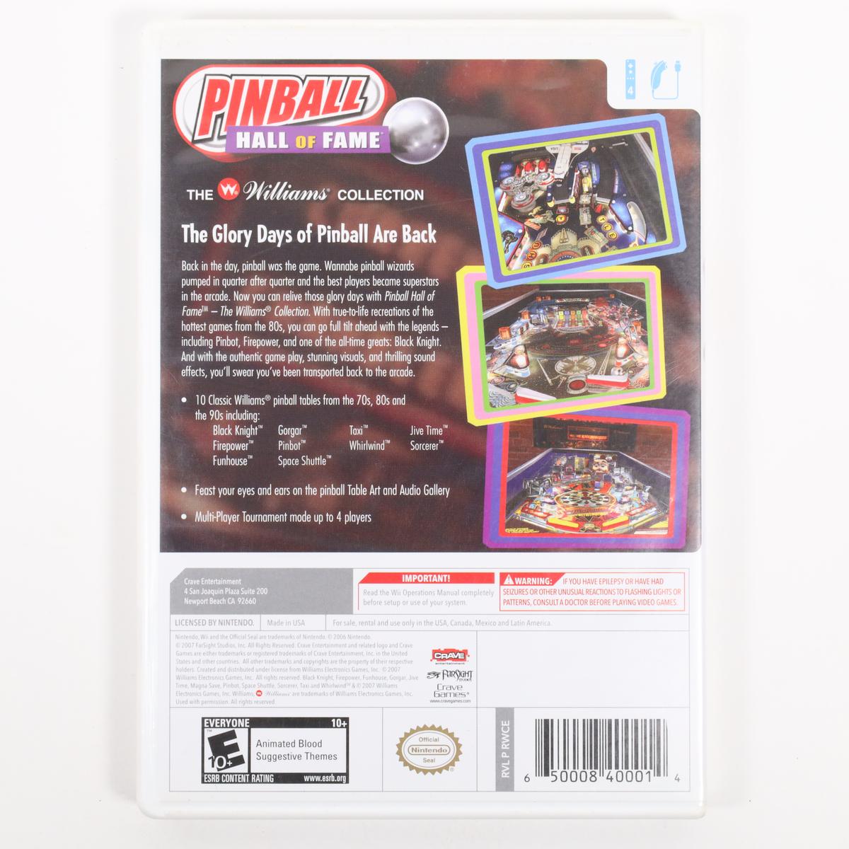 Pinball Hall of Fame: The Williams Collection - Wii (Complete / Acceptable)