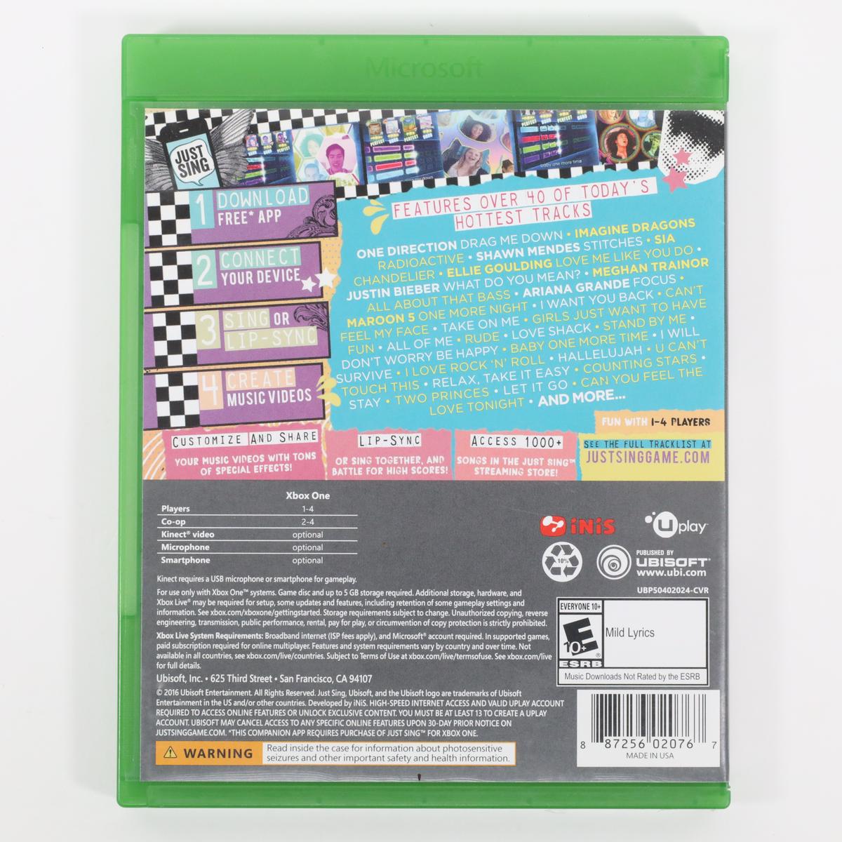 Just Sing - Xbox One (Complete / Good)