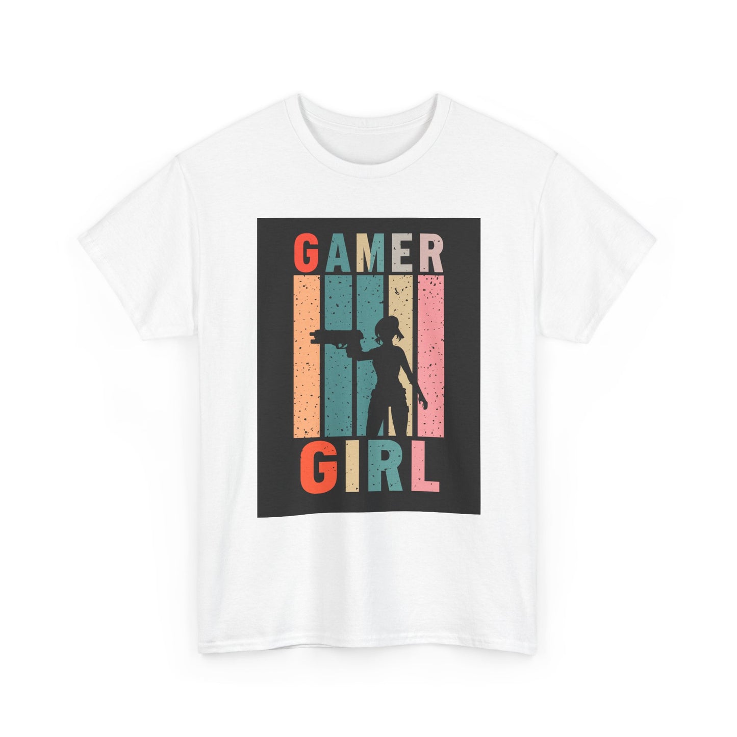 Gamer Girl Retro Silhouette T-Shirt — Vintage Women Gamer Tee