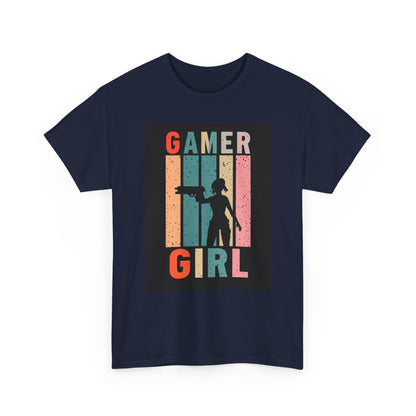 Gamer Girl Retro Silhouette T-Shirt — Vintage Women Gamer Tee