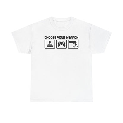 Choose Your Weapon T-Shirt — Retro Gamer Icons Tee