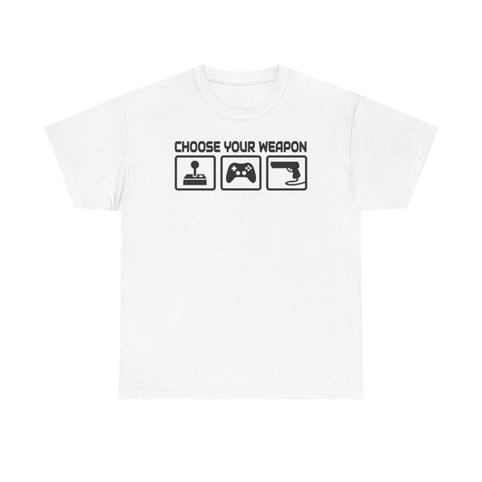 Choose Your Weapon T-Shirt — Retro Gamer Icons Tee