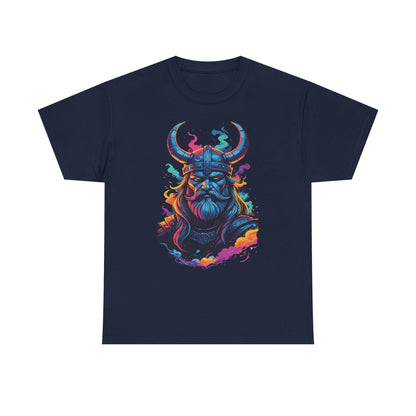 Psychedelic Viking Warrior T-Shirt — Colorful Norse Fantasy Tee