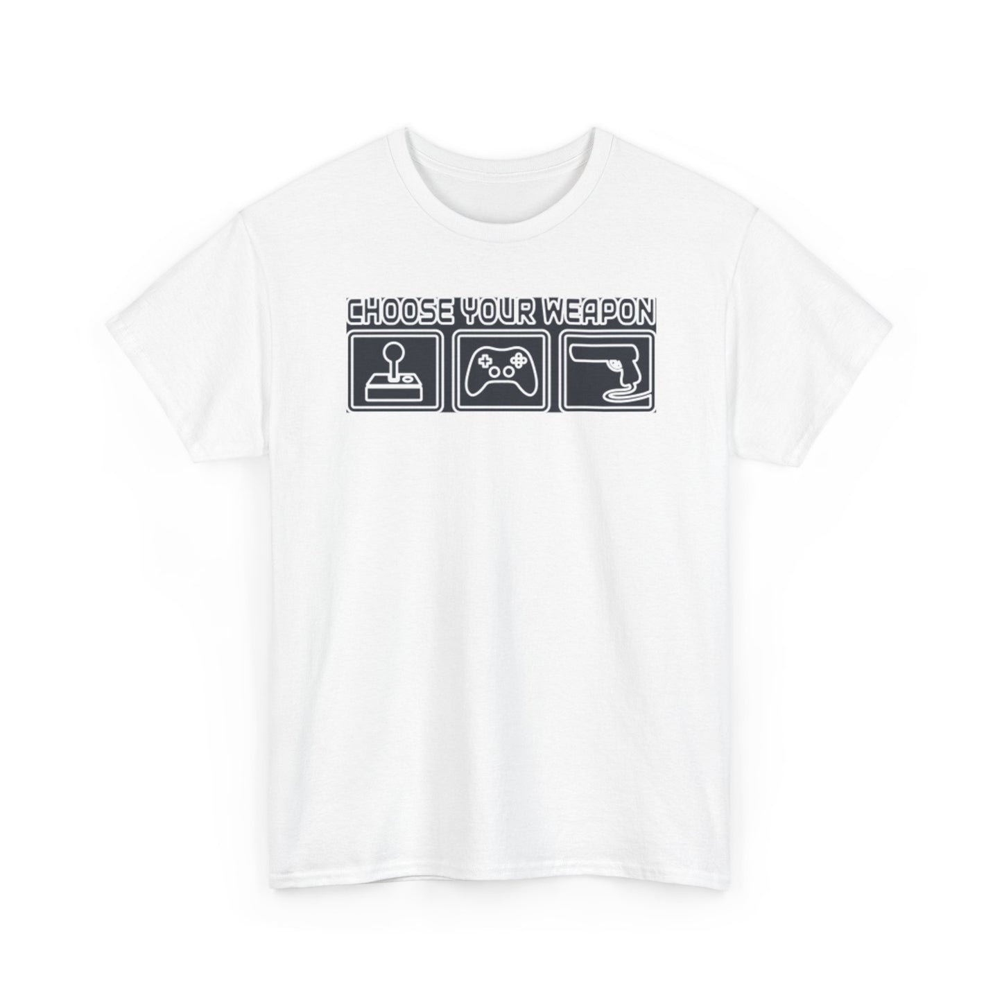 Choose Your Weapon Trio T-Shirt — Retro Arcade Gamer Tee