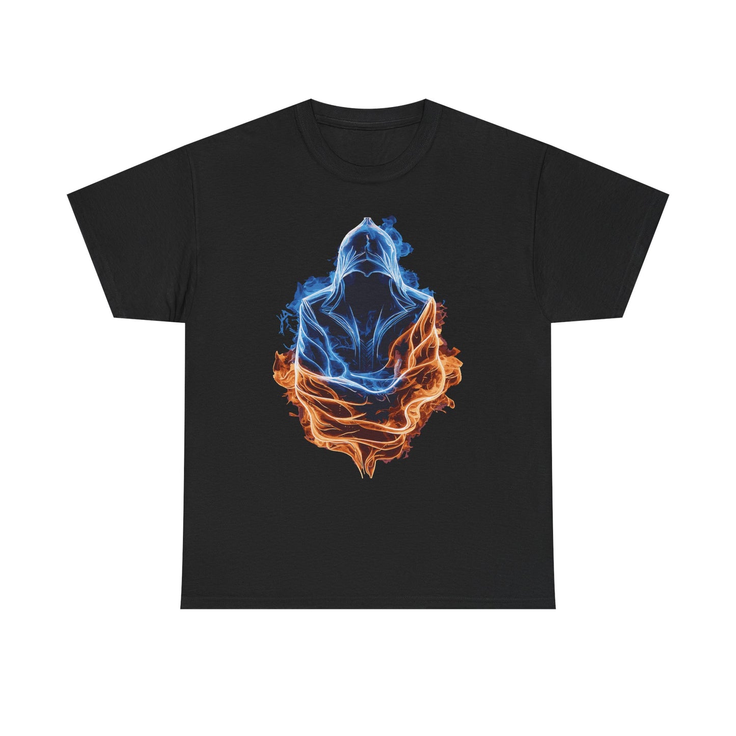 Fire and Ice Assassin T-Shirt — Elemental Fantasy Warrior Tee