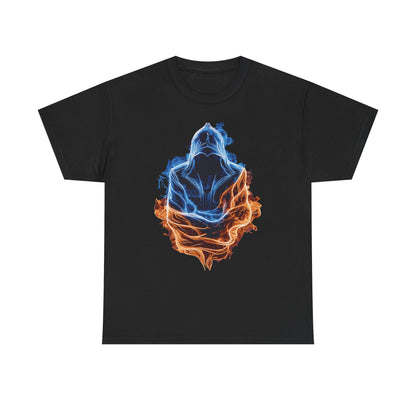 Fire and Ice Assassin T-Shirt — Elemental Fantasy Warrior Tee