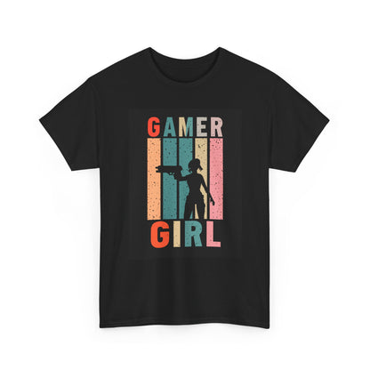 Gamer Girl Retro Silhouette T-Shirt — Vintage Women Gamer Tee