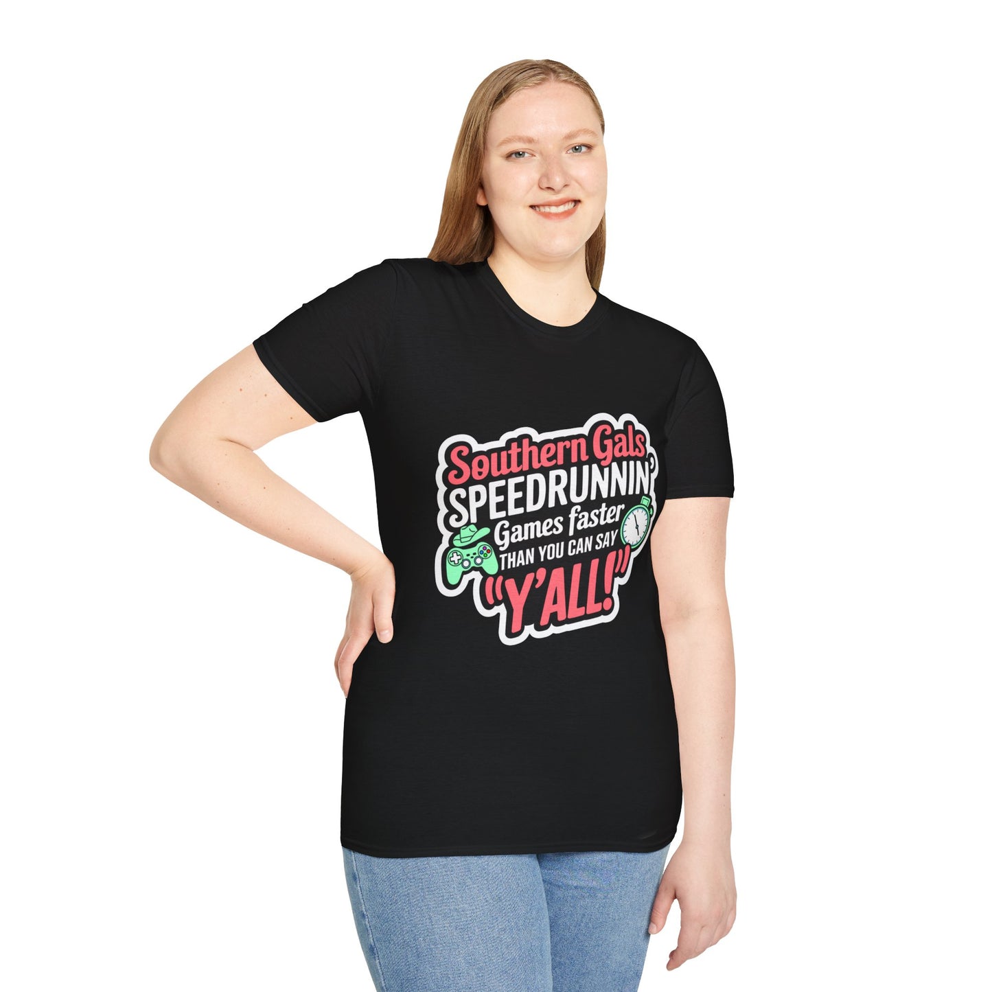 Southern Gals Speedrunnin' Games Faster Than You Can Say 'Y'all! T-Shirt