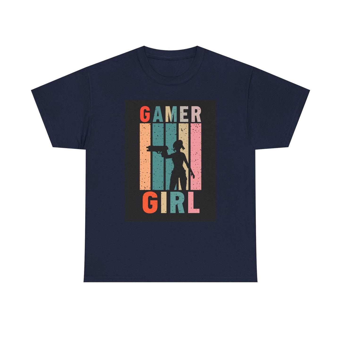 Gamer Girl Retro Silhouette T-Shirt — Vintage Women Gamer Tee
