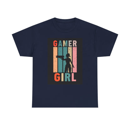 Gamer Girl Retro Silhouette T-Shirt — Vintage Women Gamer Tee