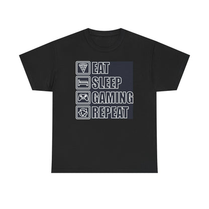 Eat Sleep Gaming Repeat T-Shirt — Funny Gamer Routine Tee