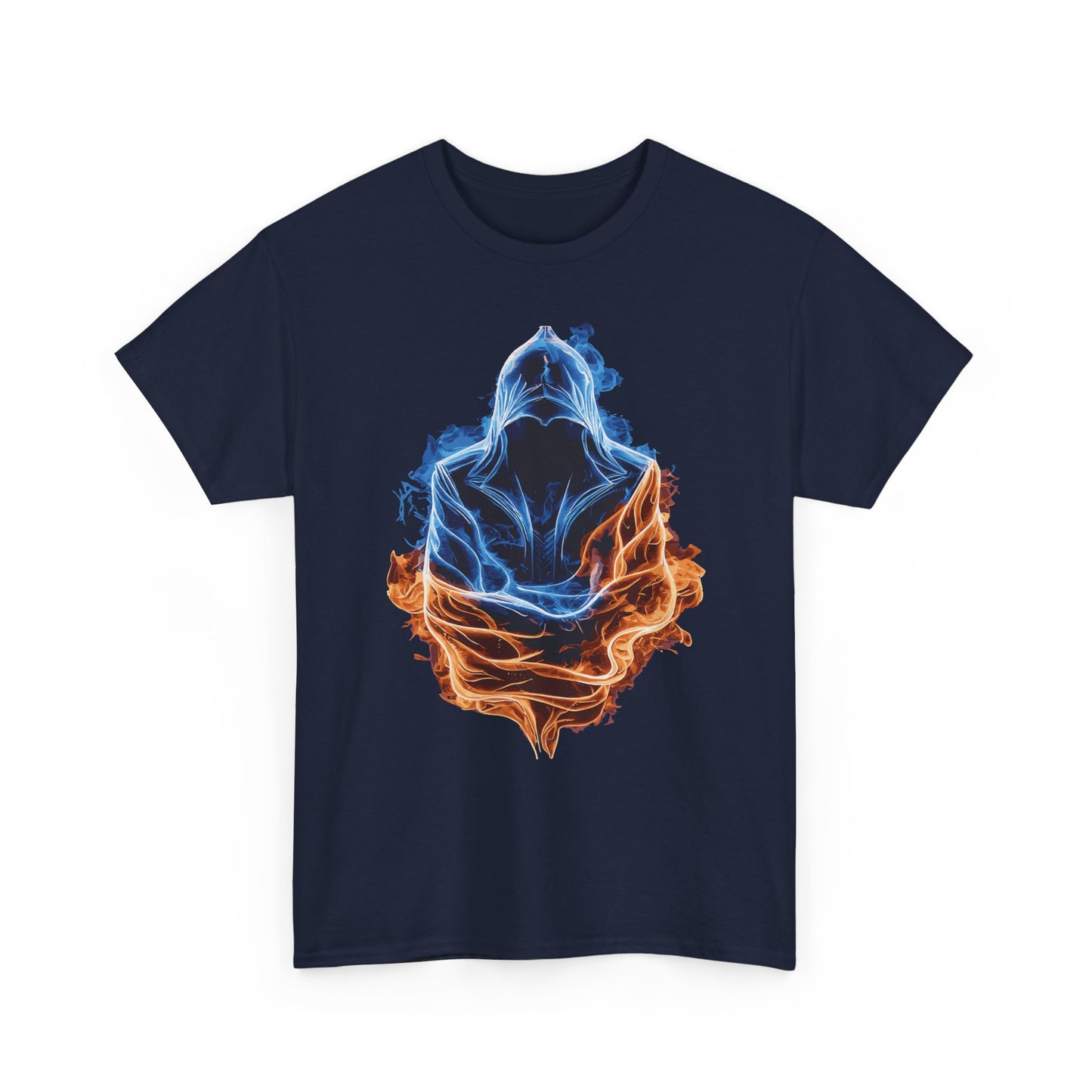 Fire and Ice Assassin T-Shirt — Elemental Fantasy Warrior Tee