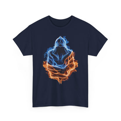 Fire and Ice Assassin T-Shirt — Elemental Fantasy Warrior Tee
