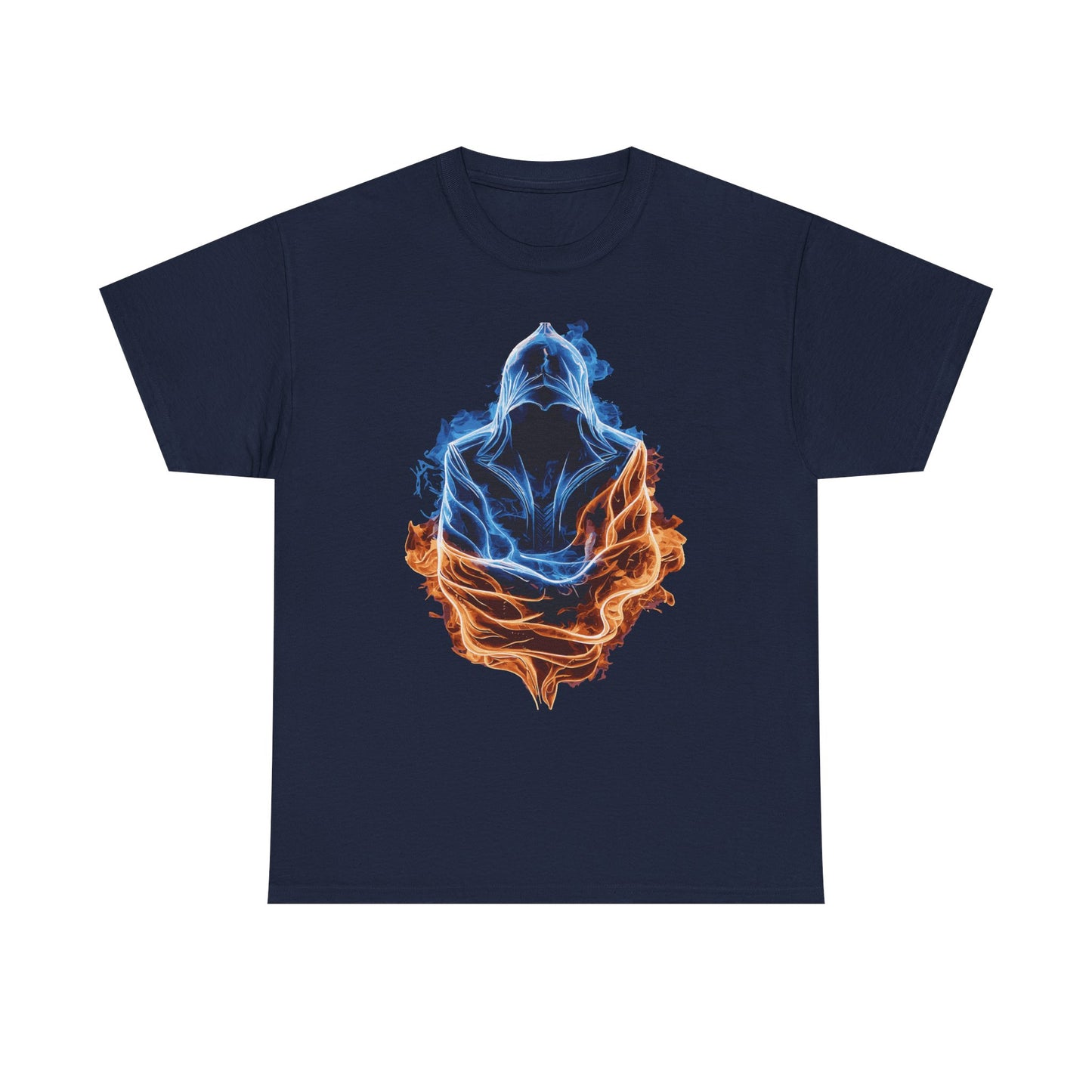 Fire and Ice Assassin T-Shirt — Elemental Fantasy Warrior Tee