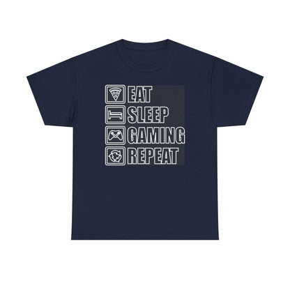 Eat Sleep Gaming Repeat T-Shirt — Funny Gamer Routine Tee
