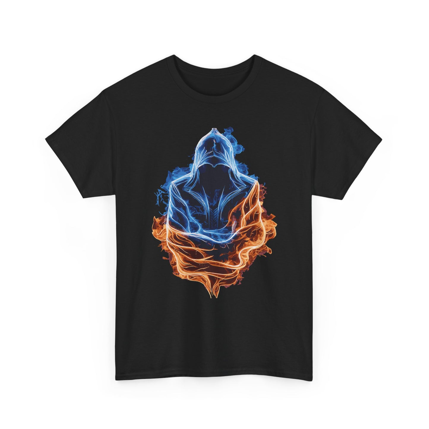 Fire and Ice Assassin T-Shirt — Elemental Fantasy Warrior Tee