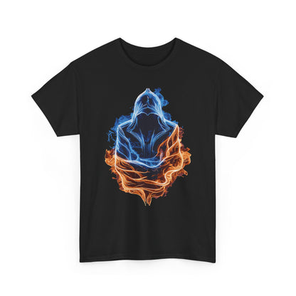 Fire and Ice Assassin T-Shirt — Elemental Fantasy Warrior Tee