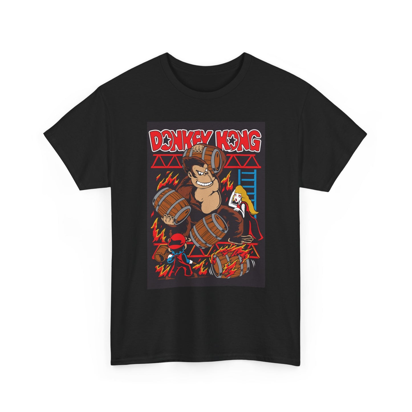 Barrel Throwing Ape T-Shirt — Classic Arcade Scene Tee
