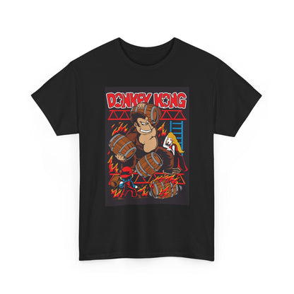 Barrel Throwing Ape T-Shirt — Classic Arcade Scene Tee