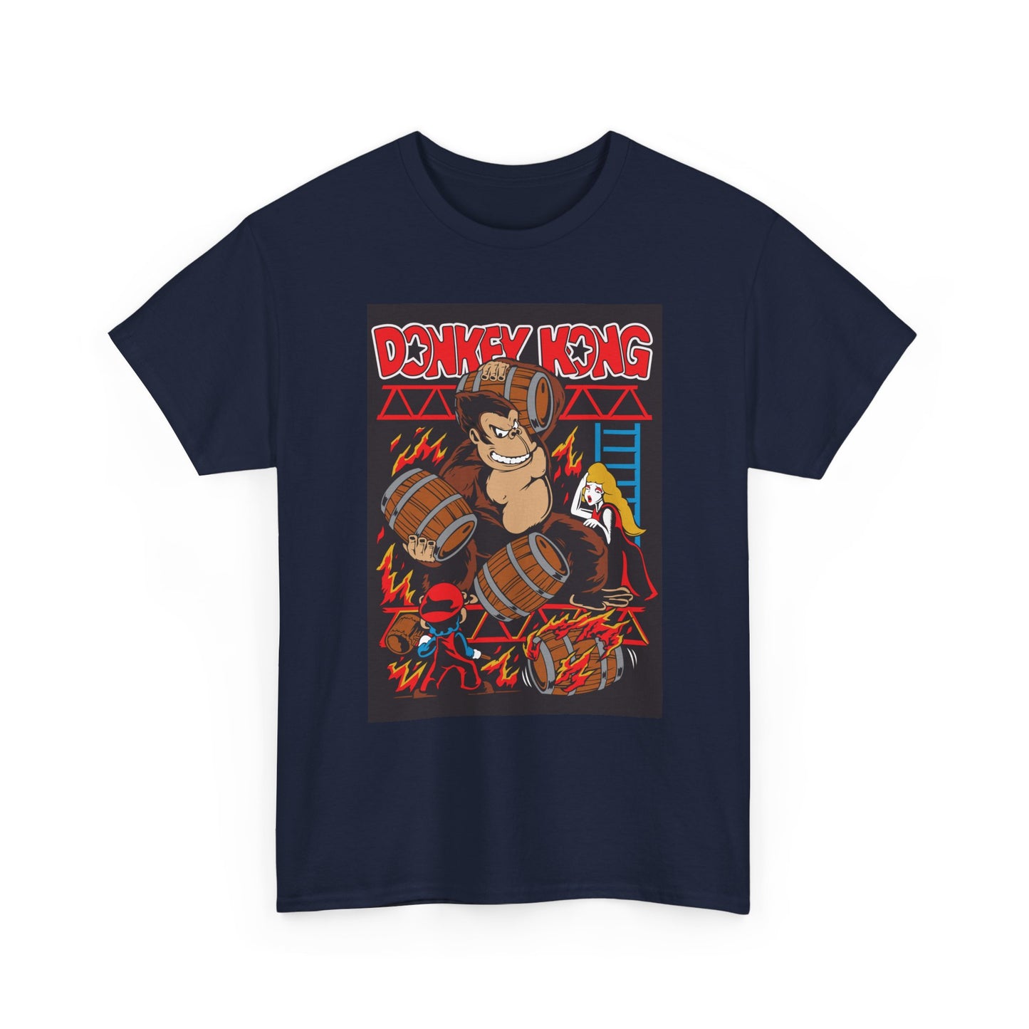 Barrel Throwing Ape T-Shirt — Classic Arcade Scene Tee