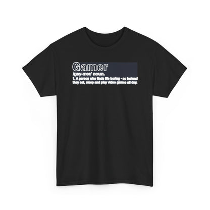 Gamer Noun Definition T-Shirt — Funny Gamer Humor Tee