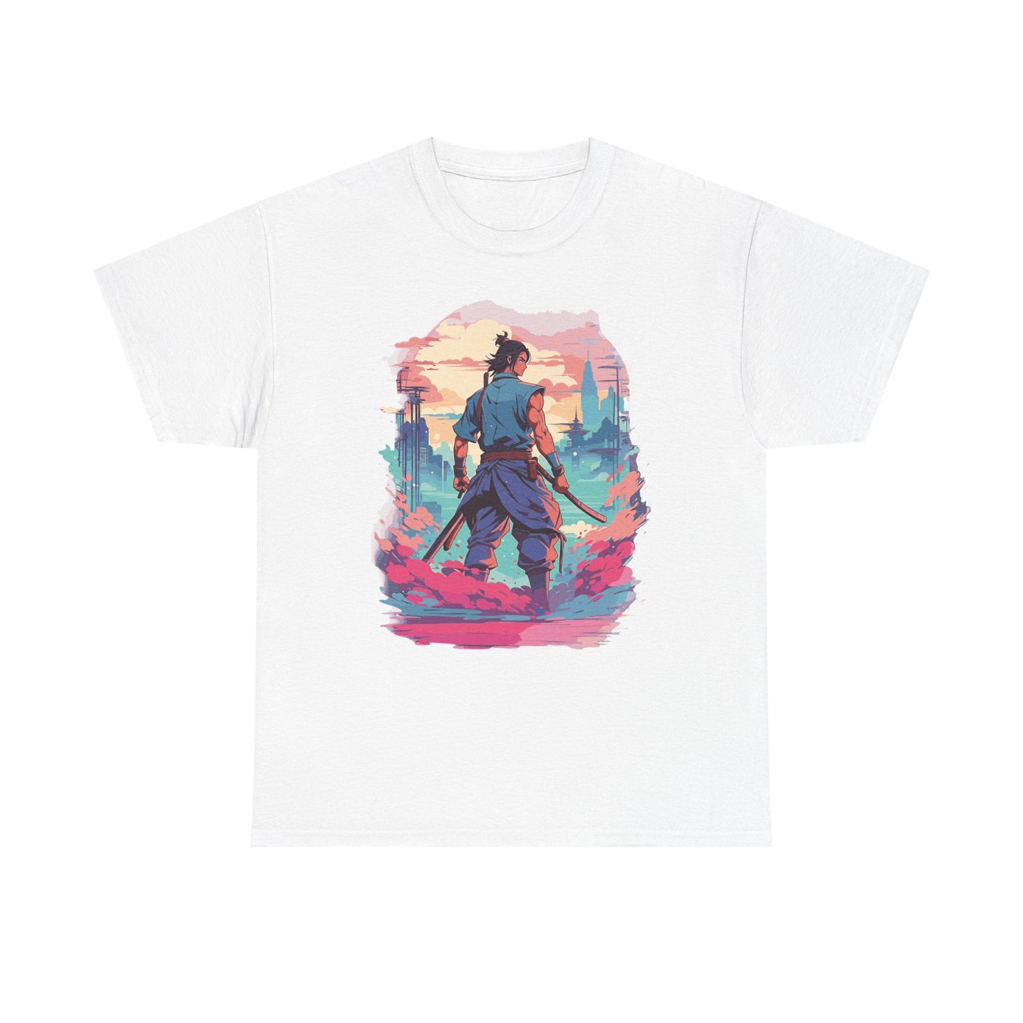 Neon Ronin T-Shirt — Anime Samurai Cyberpunk Tee