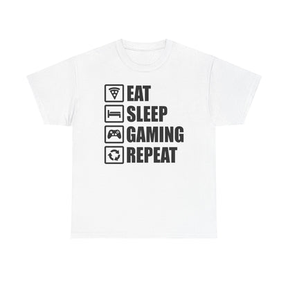 Eat Sleep Gaming Repeat Icons T-Shirt — Funny Gamer Lifestyle Tee