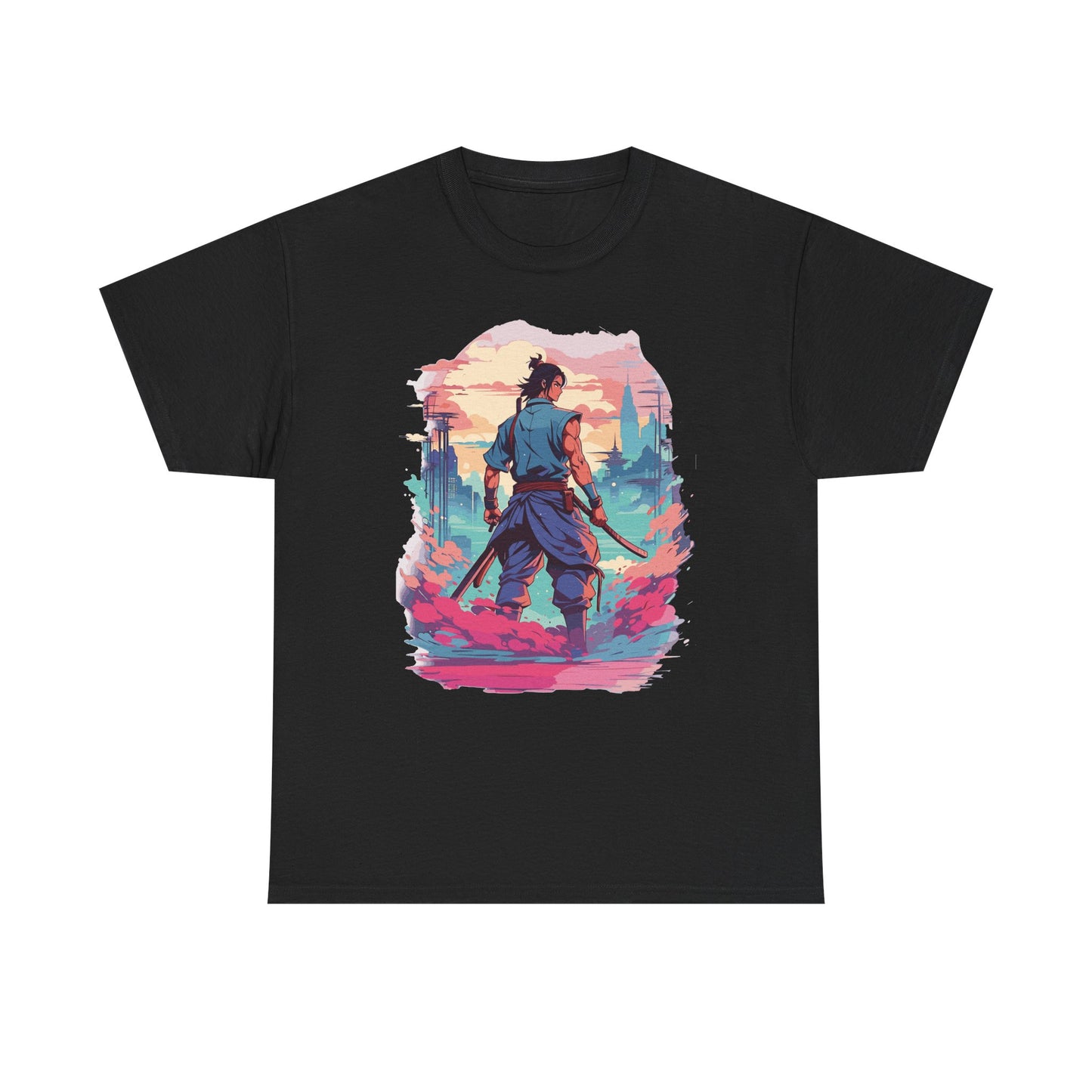 Neon Ronin T-Shirt — Anime Samurai Cyberpunk Tee