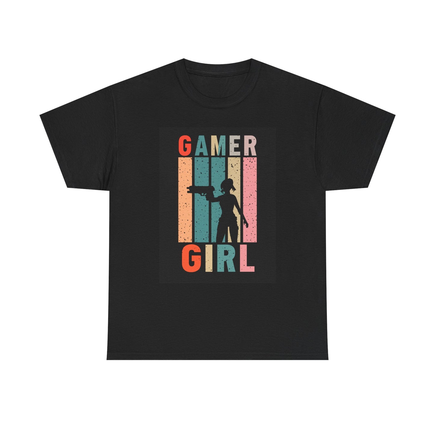 Gamer Girl Retro Silhouette T-Shirt — Vintage Women Gamer Tee