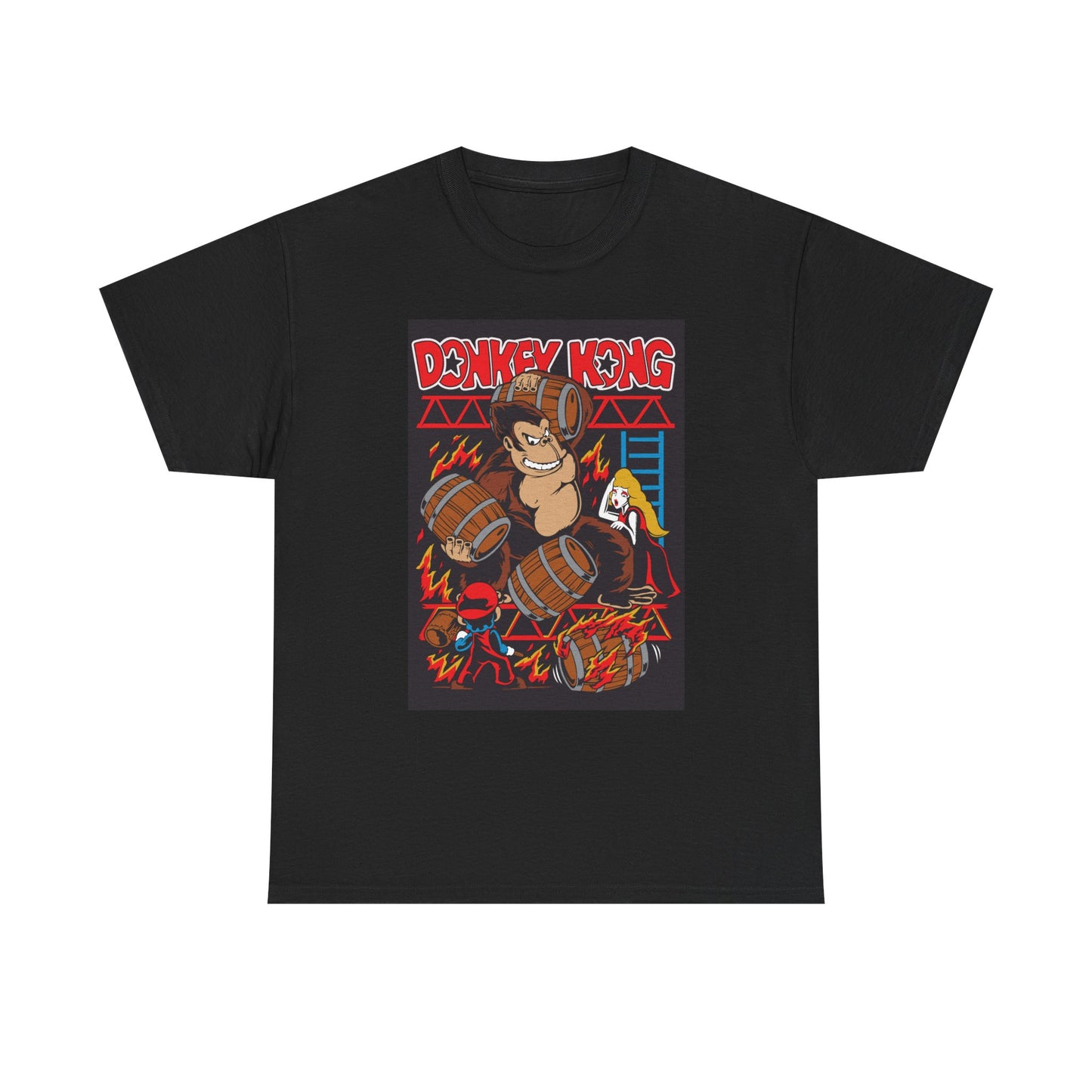 Barrel Throwing Ape T-Shirt — Classic Arcade Scene Tee