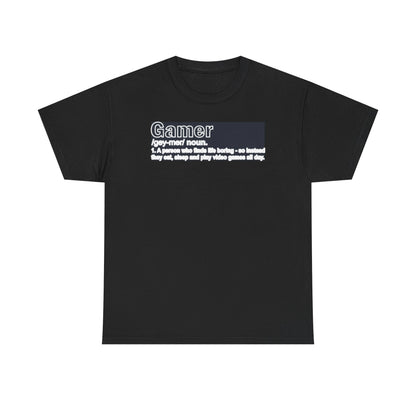 Gamer Noun Definition T-Shirt — Funny Gamer Humor Tee