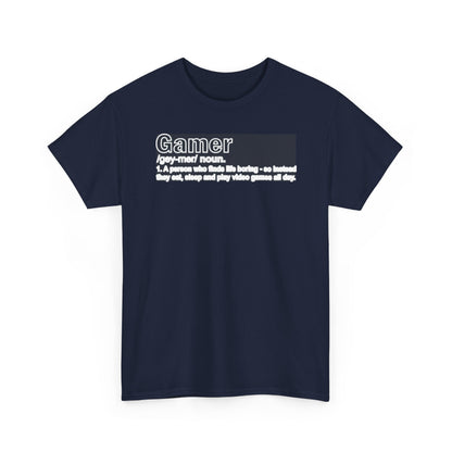 Gamer Noun Definition T-Shirt — Funny Gamer Humor Tee