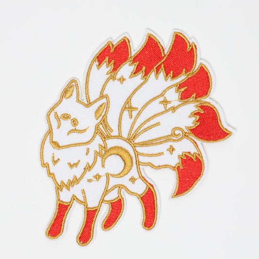 6 Tail Kitsune Embroidered Iron On Patch