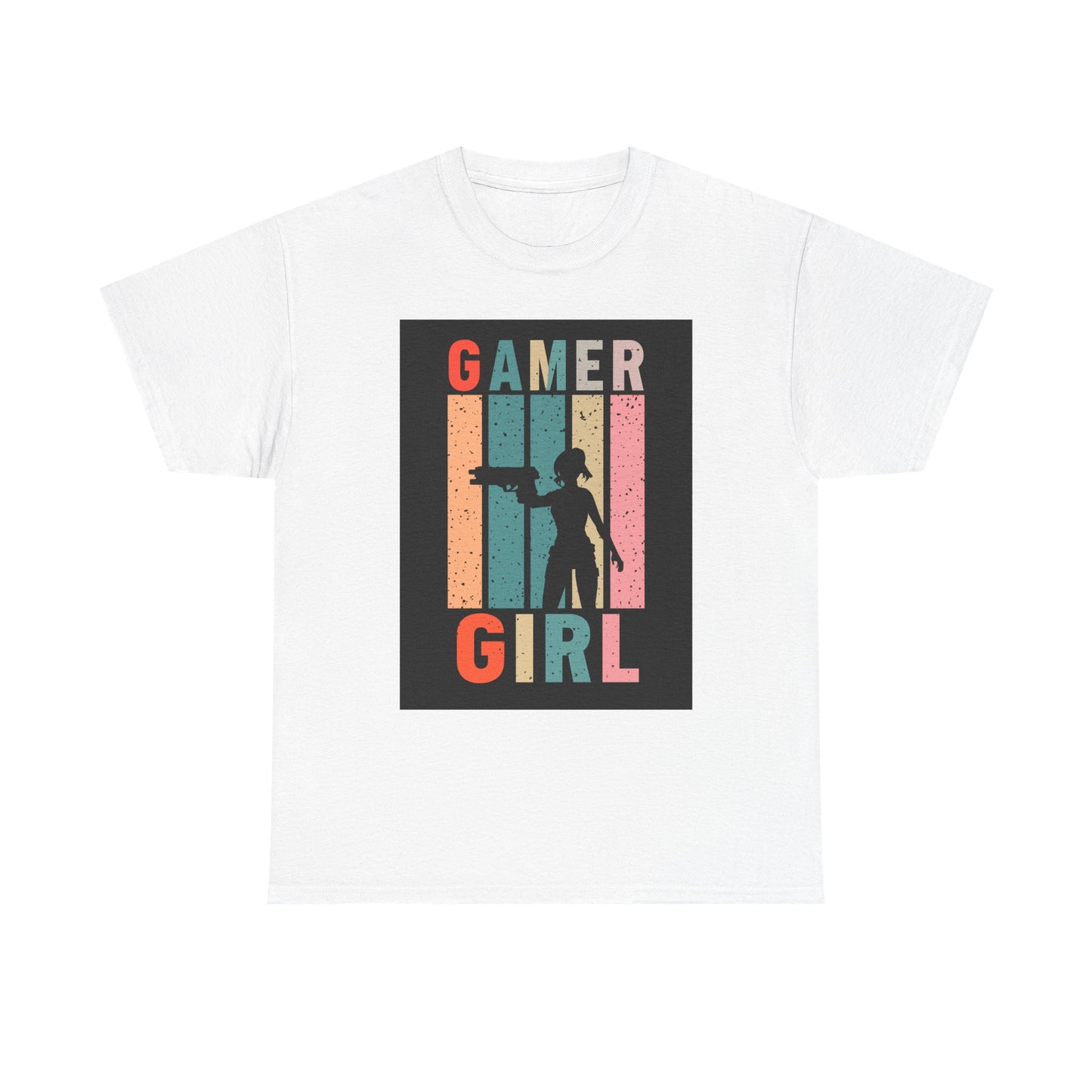 Gamer Girl Retro Silhouette T-Shirt — Vintage Women Gamer Tee