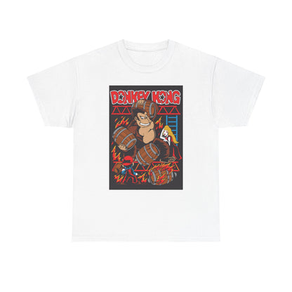 Barrel Throwing Ape T-Shirt — Classic Arcade Scene Tee