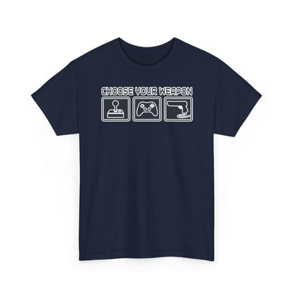 Choose Your Weapon Trio T-Shirt — Retro Arcade Gamer Tee