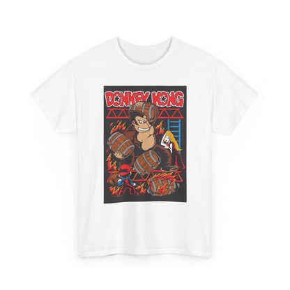 Barrel Throwing Ape T-Shirt — Classic Arcade Scene Tee