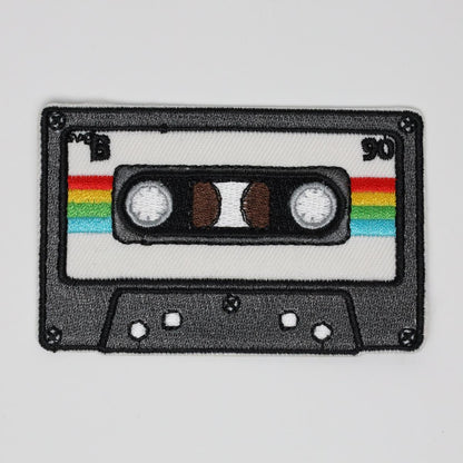 90s Retro Tape Cassette Embroidered Iron On Patch