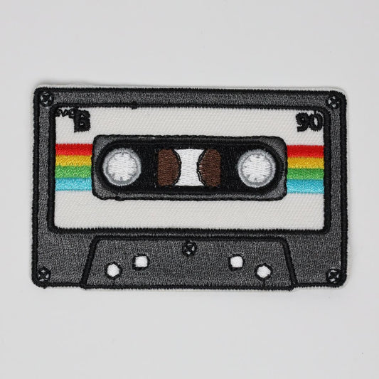 90s Retro Tape Cassette Embroidered Iron On Patch