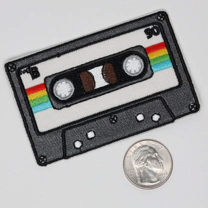 90s Retro Tape Cassette Embroidered Iron On Patch