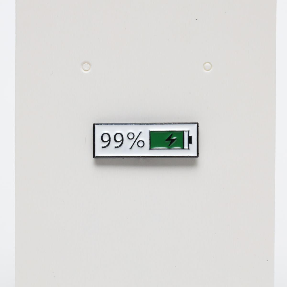 99% Battery Energy Enamel Label Pin