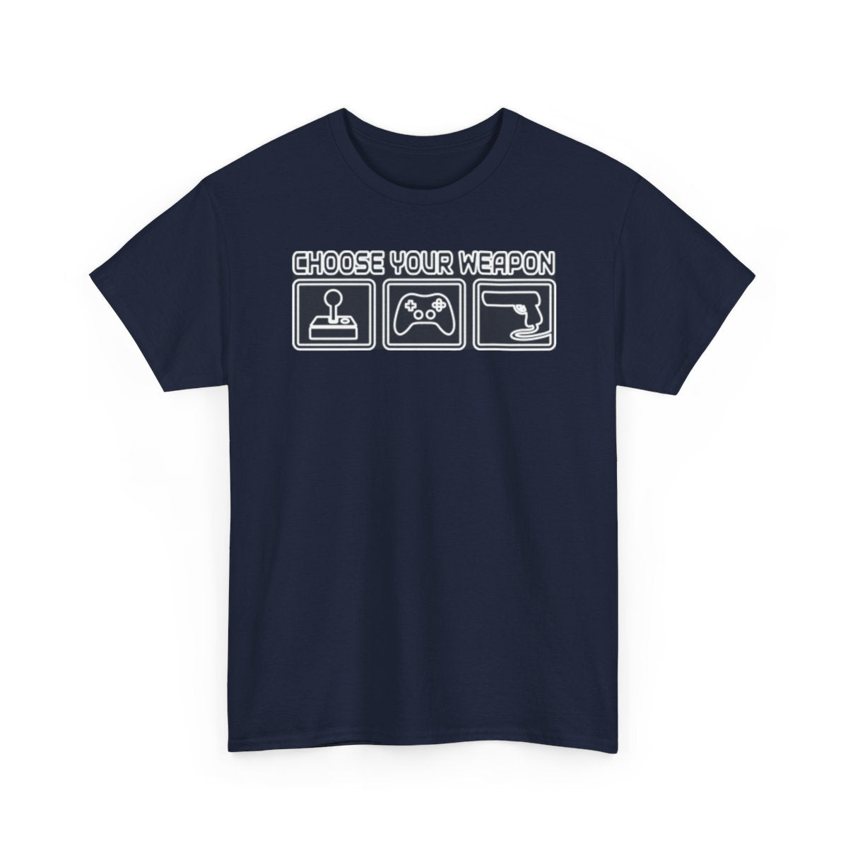 Choose Your Weapon Trio T-Shirt — Retro Arcade Gamer Tee