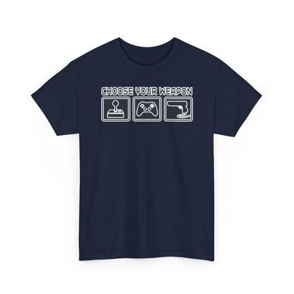 Choose Your Weapon Trio T-Shirt — Retro Arcade Gamer Tee