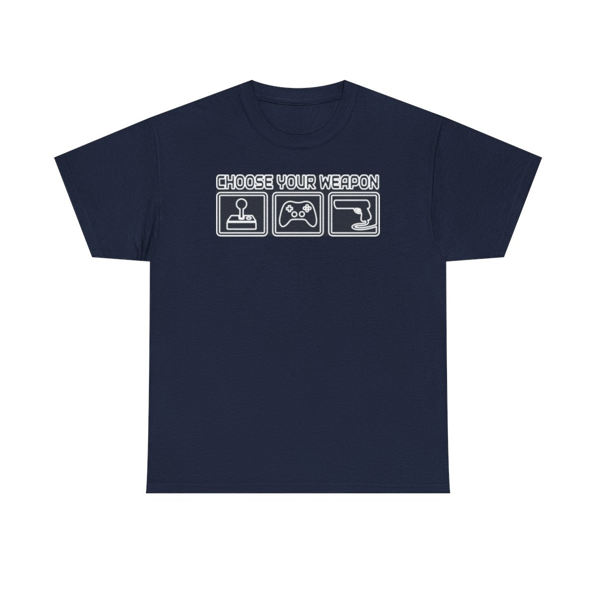 Choose Your Weapon Trio T-Shirt — Retro Arcade Gamer Tee