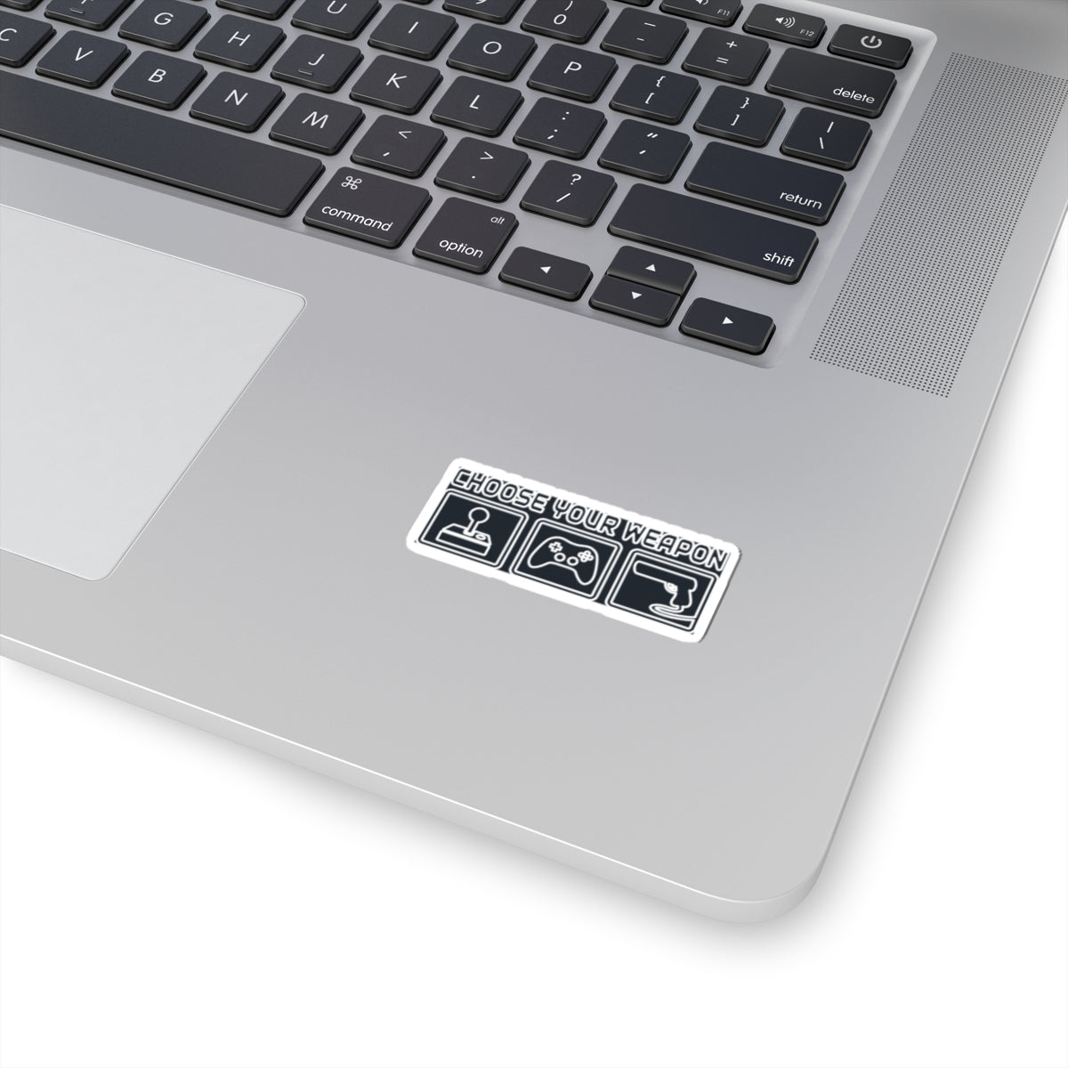 Choose Your Weapon Trio Sticker — Retro Arcade Gamer Vinyl Sticker