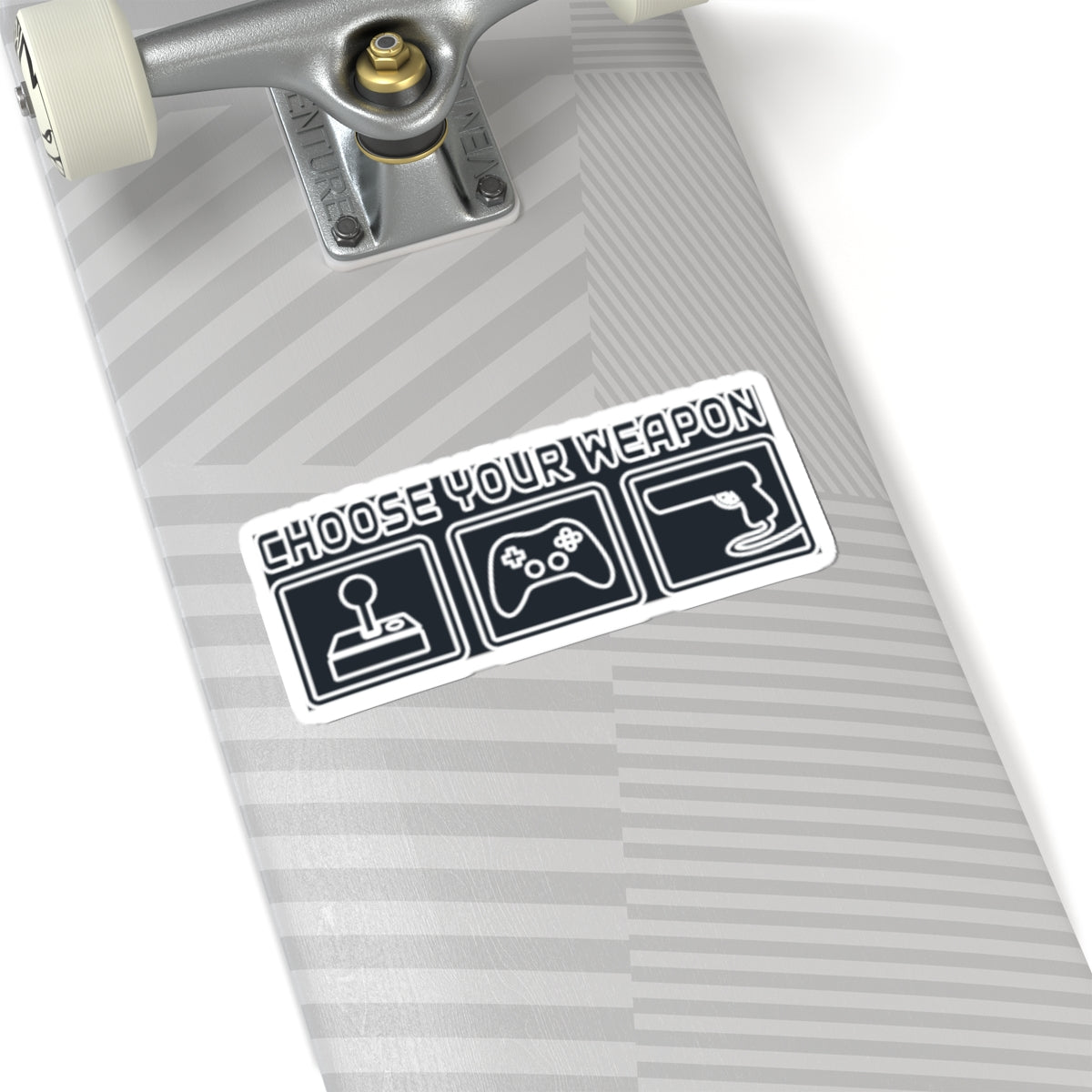 Choose Your Weapon Trio Sticker — Retro Arcade Gamer Vinyl Sticker
