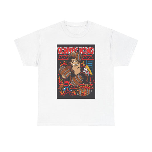 Barrel Throwing Ape T-Shirt — Classic Arcade Scene Tee