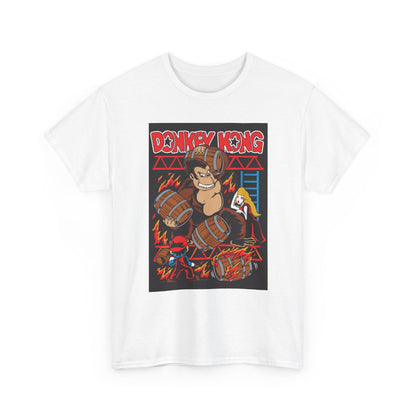 Barrel Throwing Ape T-Shirt — Classic Arcade Scene Tee