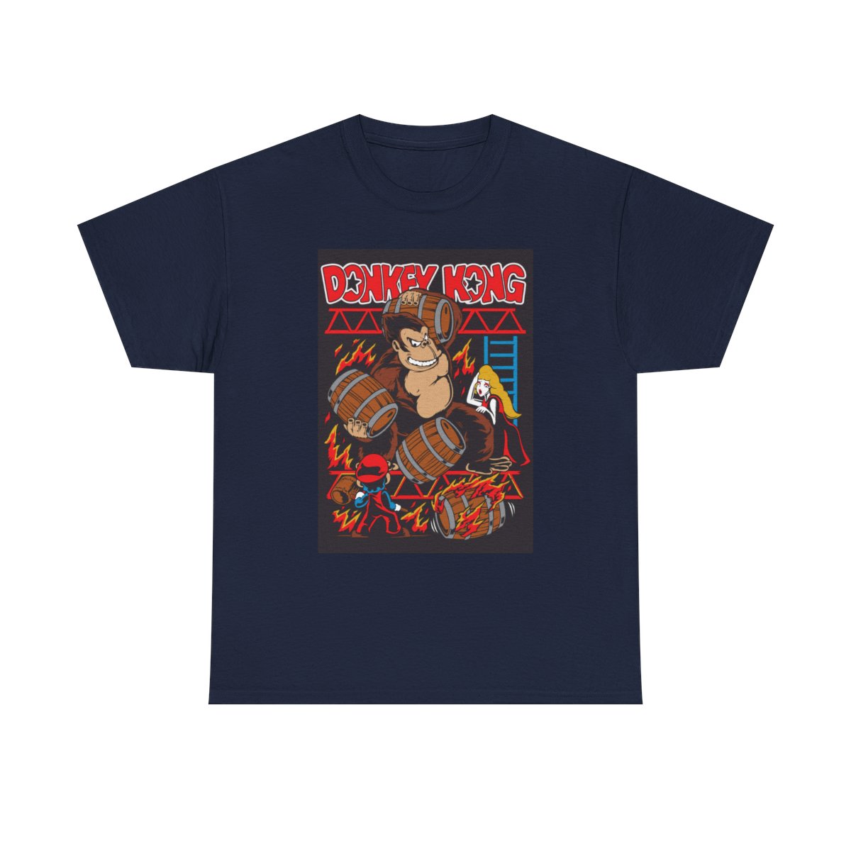 Barrel Throwing Ape T-Shirt — Classic Arcade Scene Tee