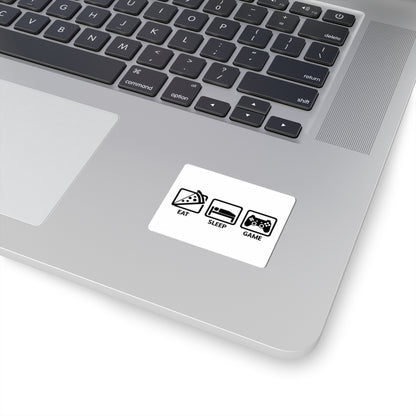 Eat Sleep Game Sticker — Funny Gamer Lifestyle Vinyl Sticker